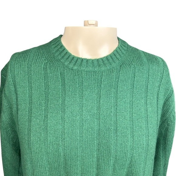 Gap XL Lambswool Ribbed Knit Sweater Crew Neck Green Vintage - Picture 5 of 8